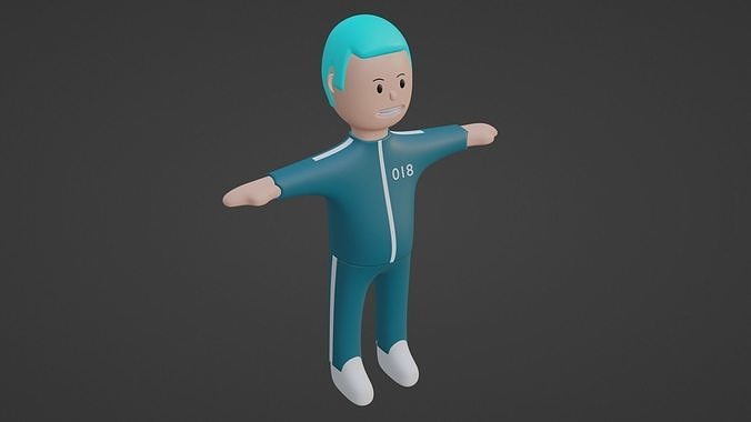 Squid Game Character - Number Eighteen Low-poly 3D model