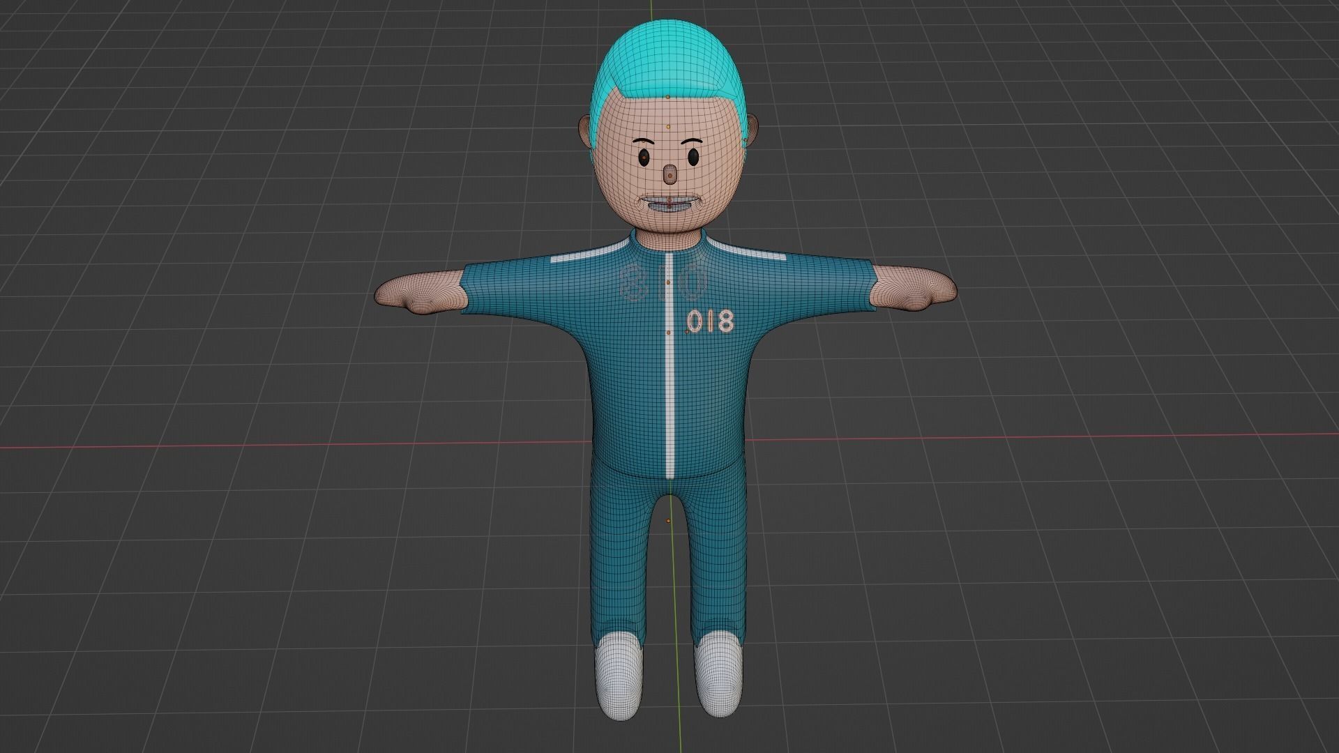 Squid Game Character - Number Eighteen Low-poly 3D model_7
