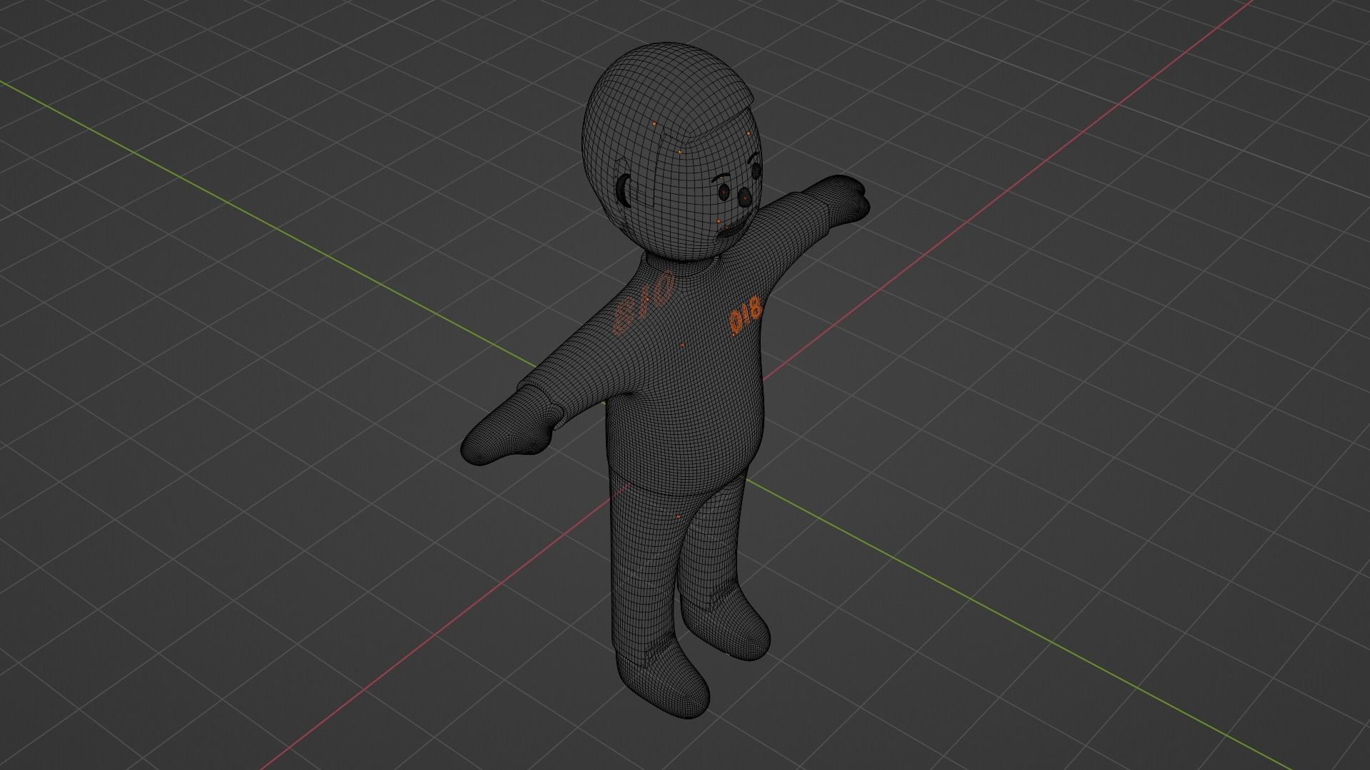 Squid Game Character - Number Eighteen Low-poly 3D model_9