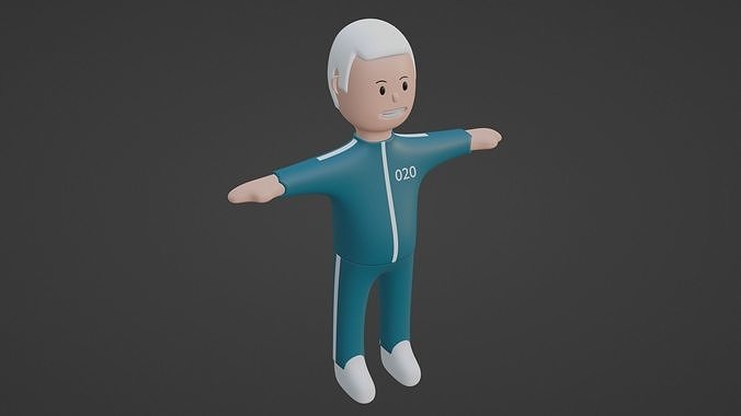 Squid Game Character - Number Twenty Low-poly 3D model
