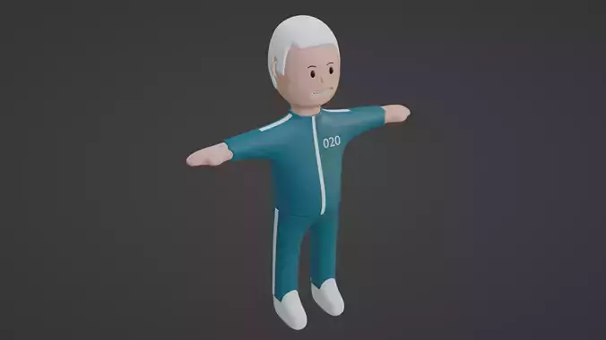 Squid Game Character - Number Twenty Low-poly 3D model