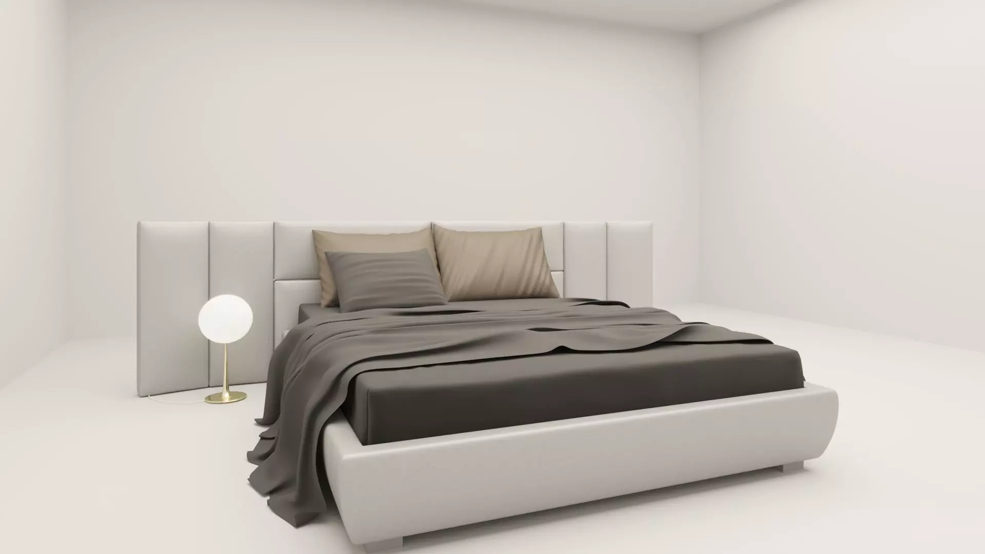 Bed Model bedroom Low-poly 3D model