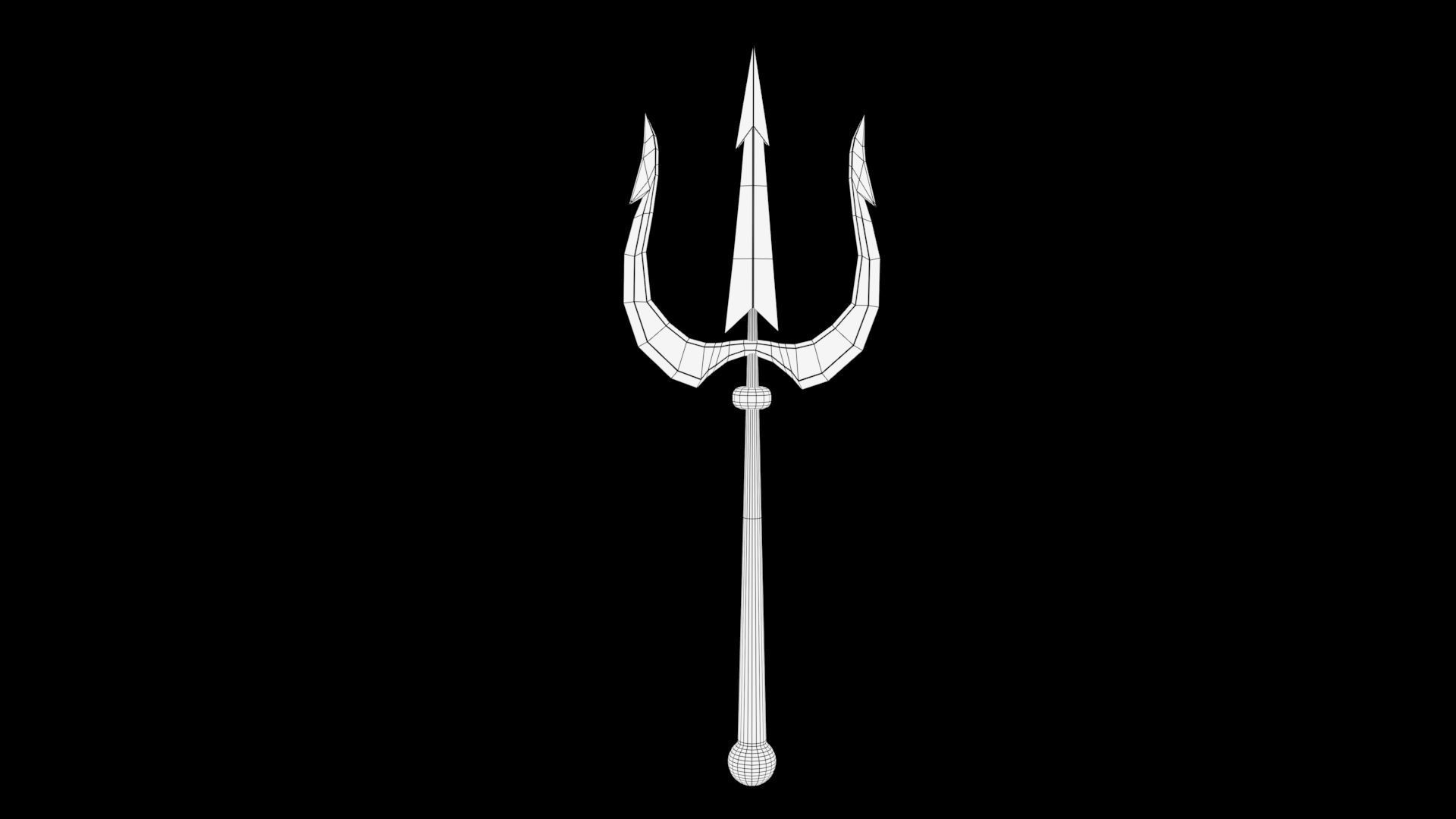 Trident shiva scepter Low-poly 3D model_5