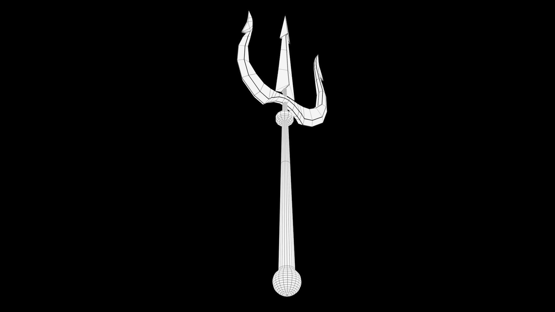 Trident shiva scepter Low-poly 3D model_9