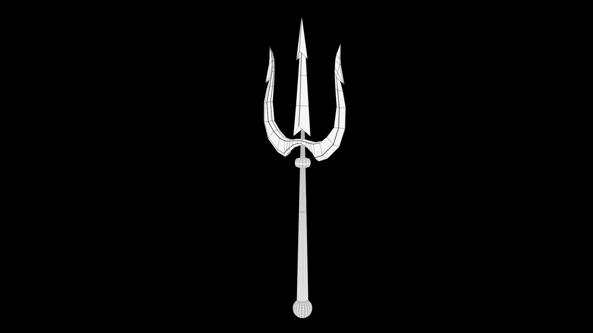 Trident shiva scepter Low-poly 3D model_6