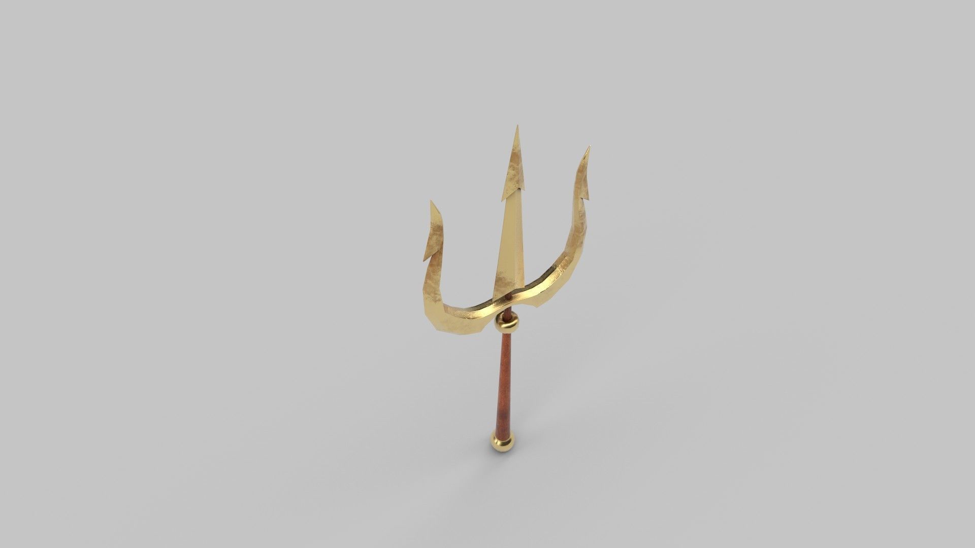 Trident shiva scepter Low-poly 3D model_3