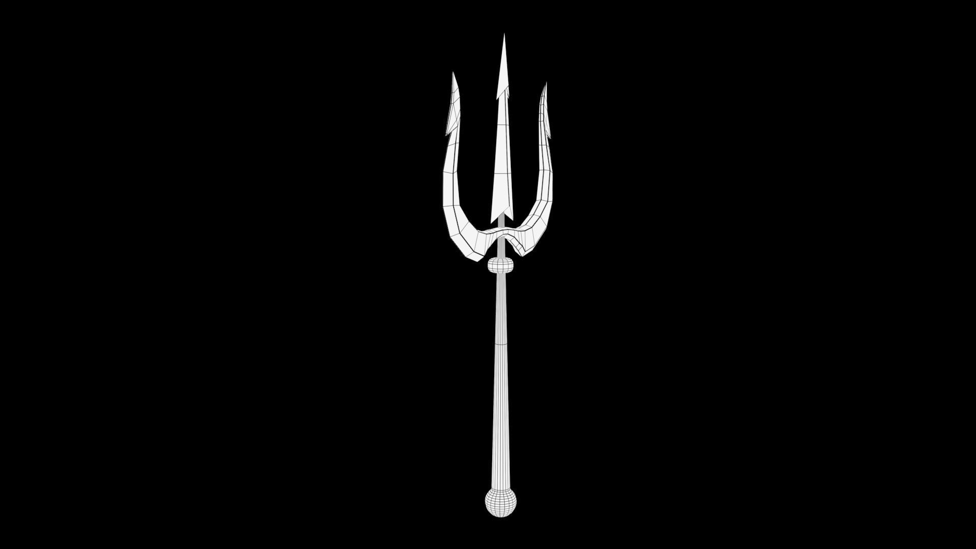 Trident shiva scepter Low-poly 3D model_7