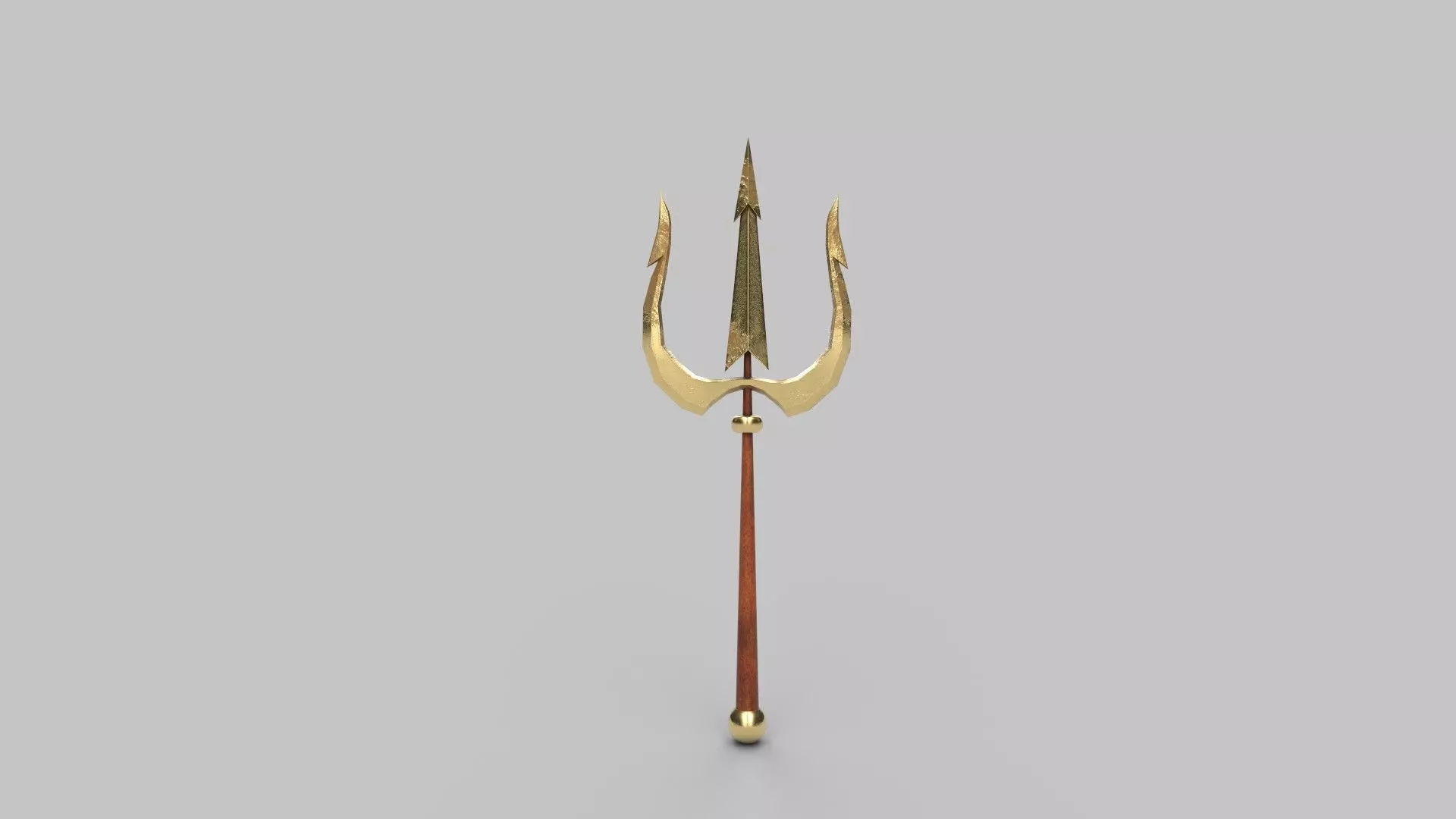 Trident shiva scepter Low-poly 3D model_0