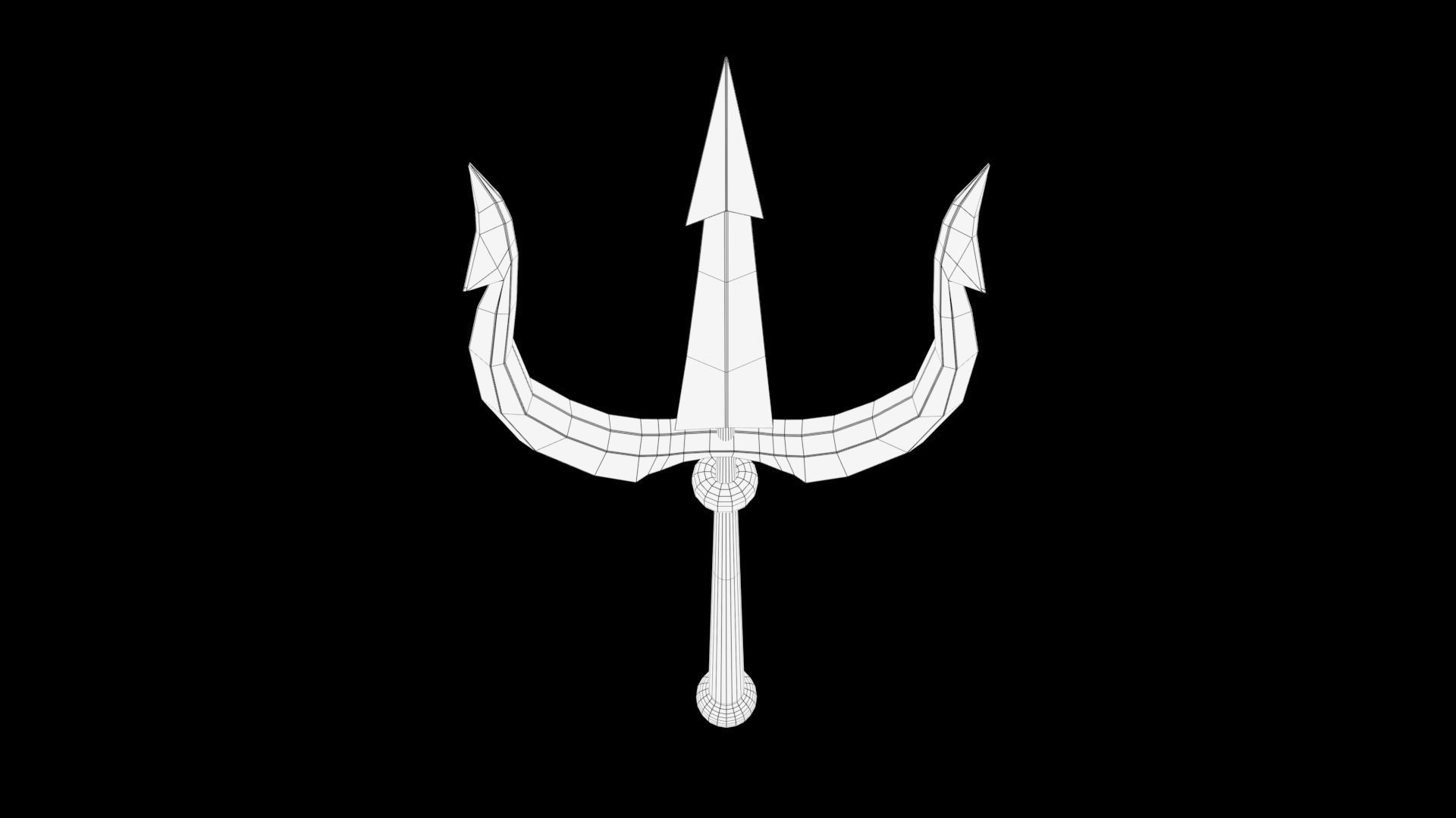Trident shiva scepter Low-poly 3D model_8