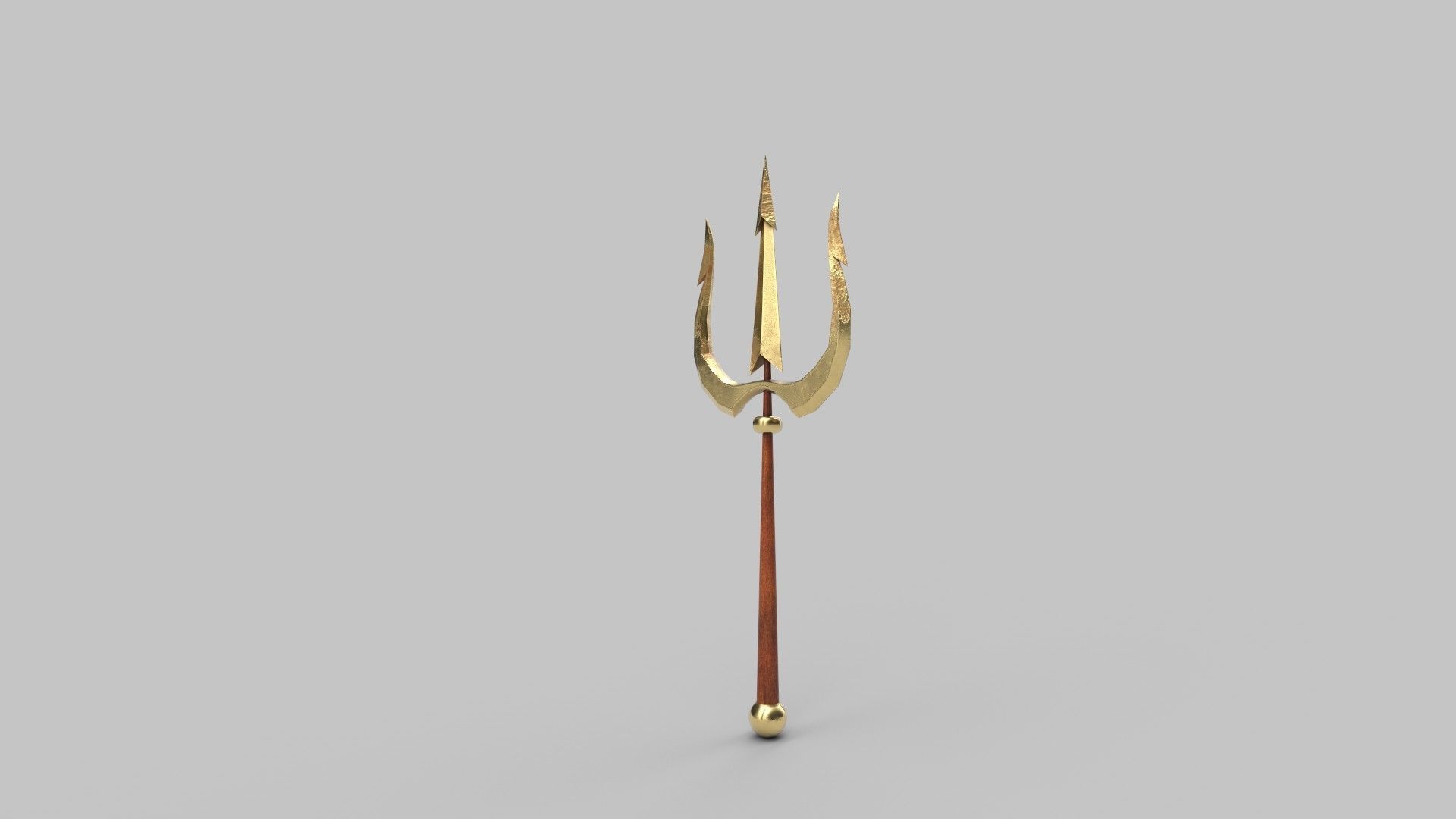Trident shiva scepter Low-poly 3D model_1