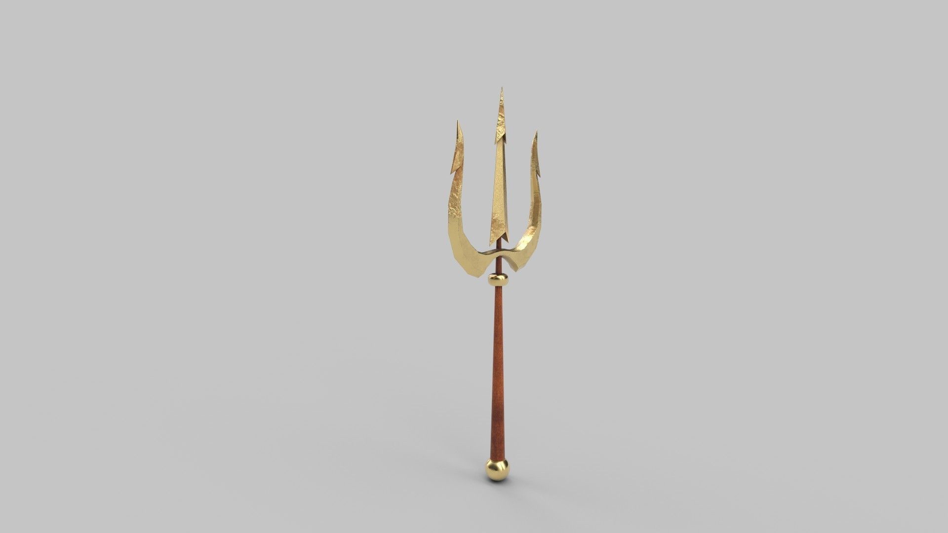 Trident shiva scepter Low-poly 3D model_2