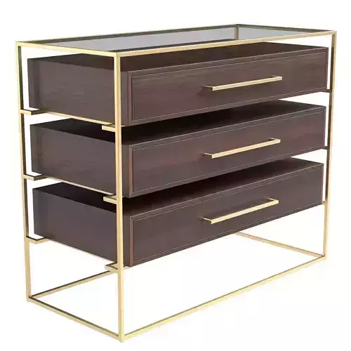 Lyle bedside table with glass top