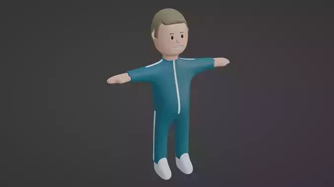 Squid Game Character - Khaki Low-poly 3D model