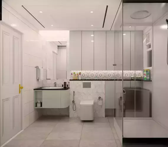 Wahroom - 2 bathroom with glass shower and toilet