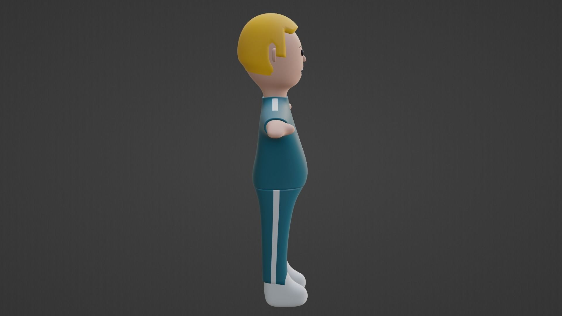 Squid Game Character - Orange Low-poly 3D model_4