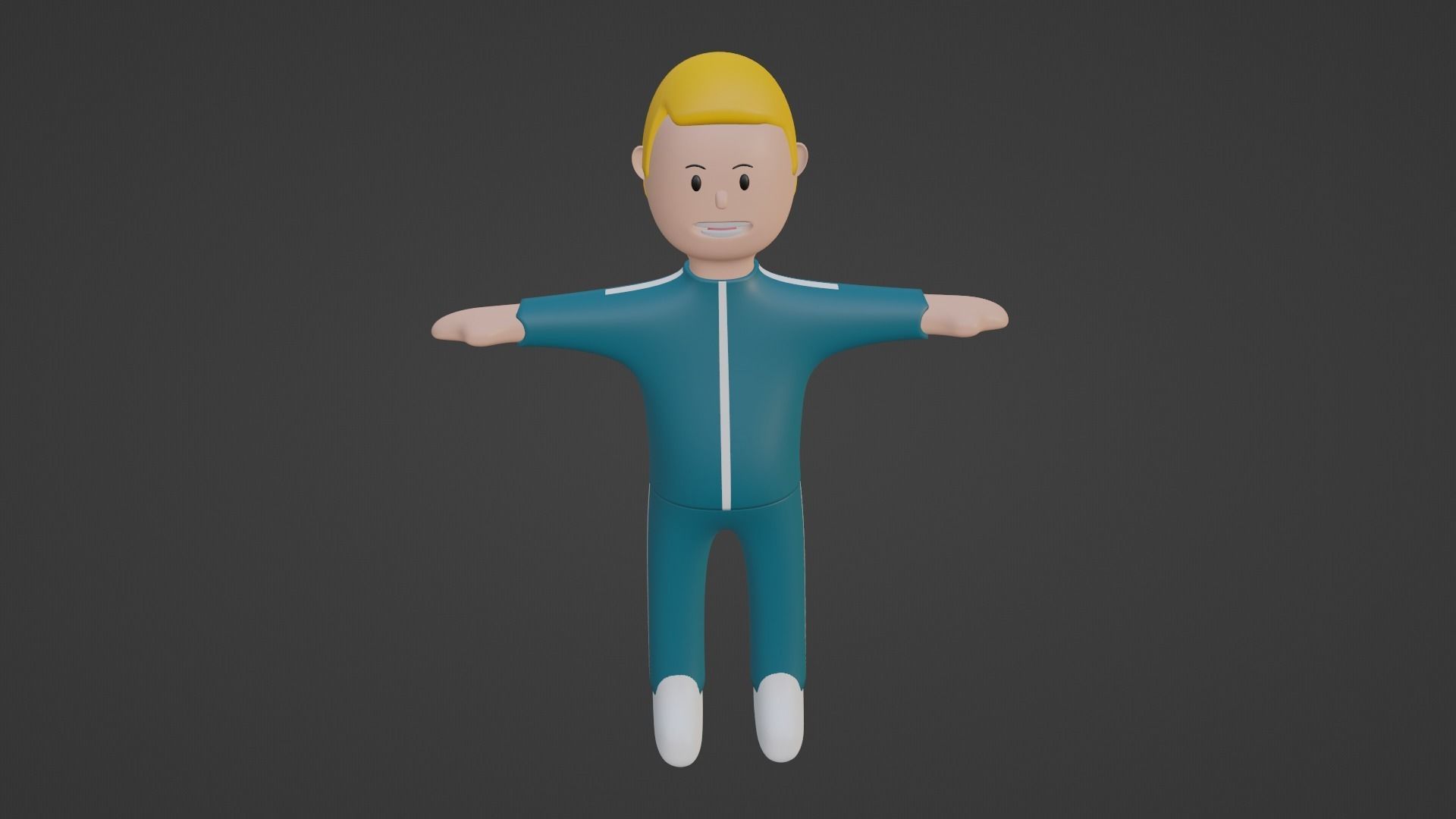 Squid Game Character - Orange Low-poly 3D model_1