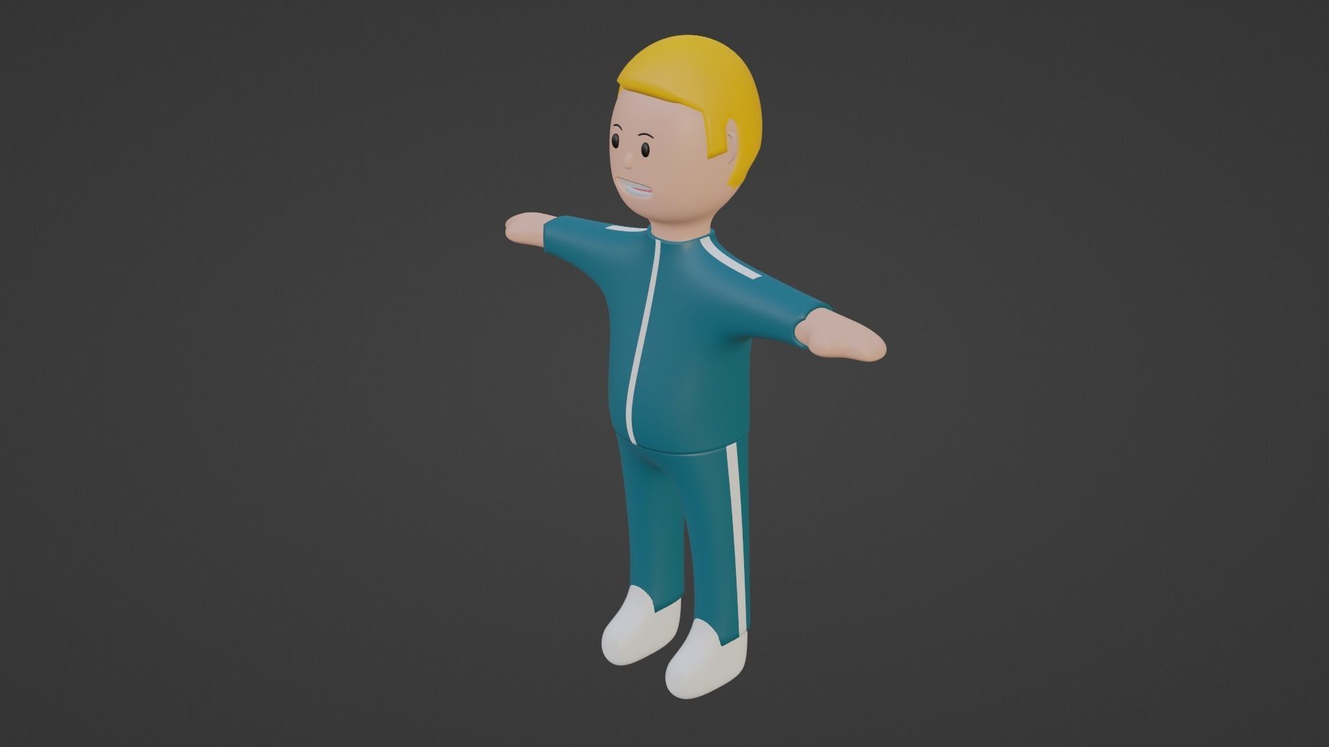 Squid Game Character - Orange Low-poly 3D model_2