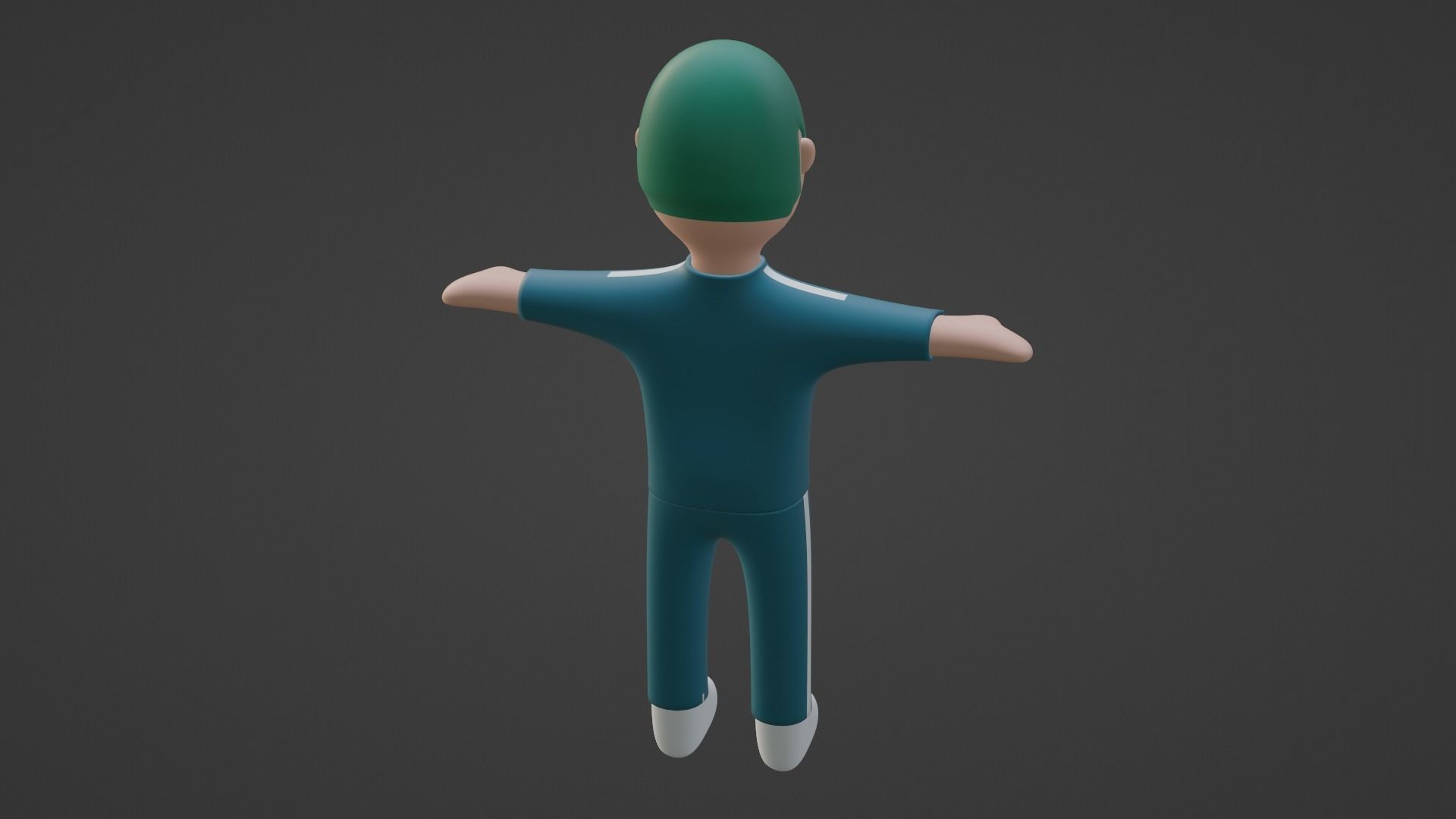 Squid Game Character - Green Low-poly 3D model_3