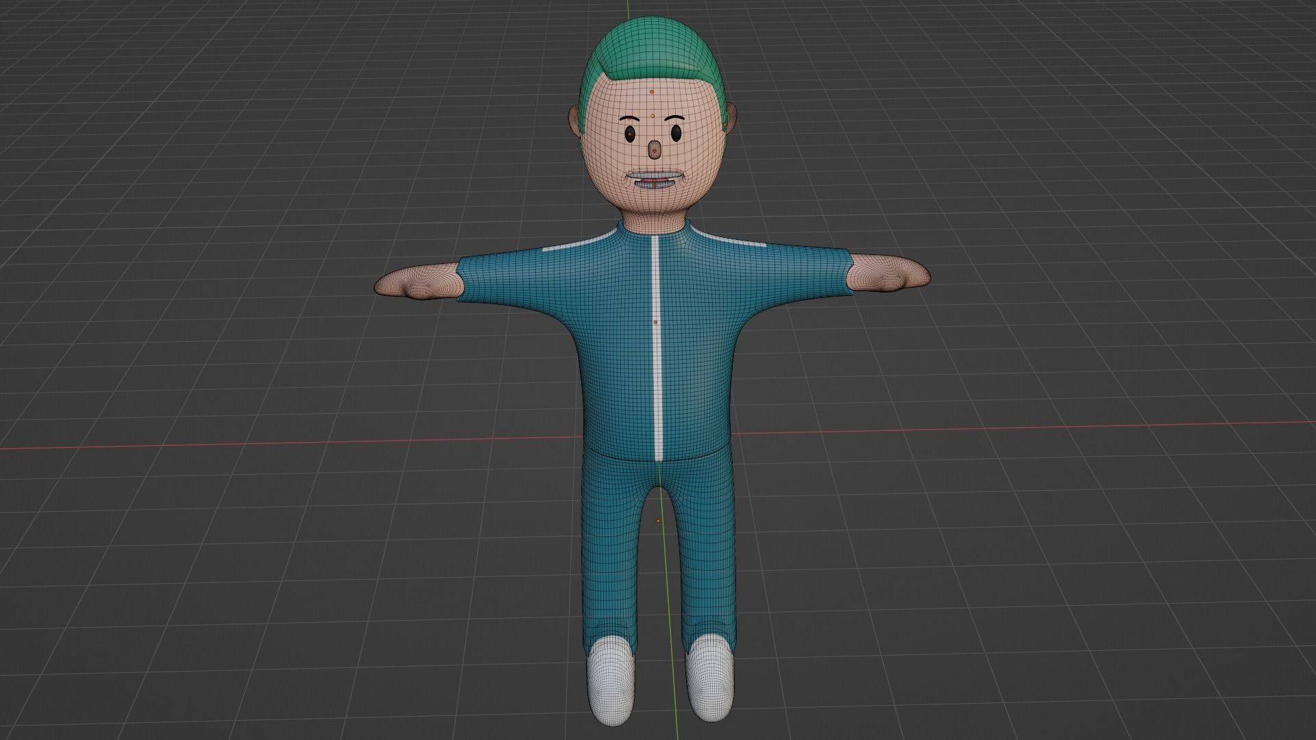 Squid Game Character - Green Low-poly 3D model_8