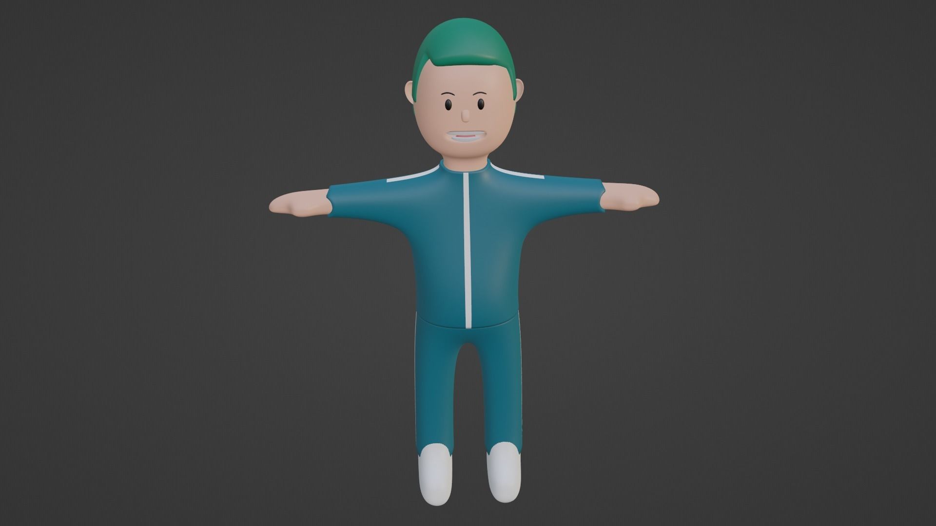 Squid Game Character - Green Low-poly 3D model_1
