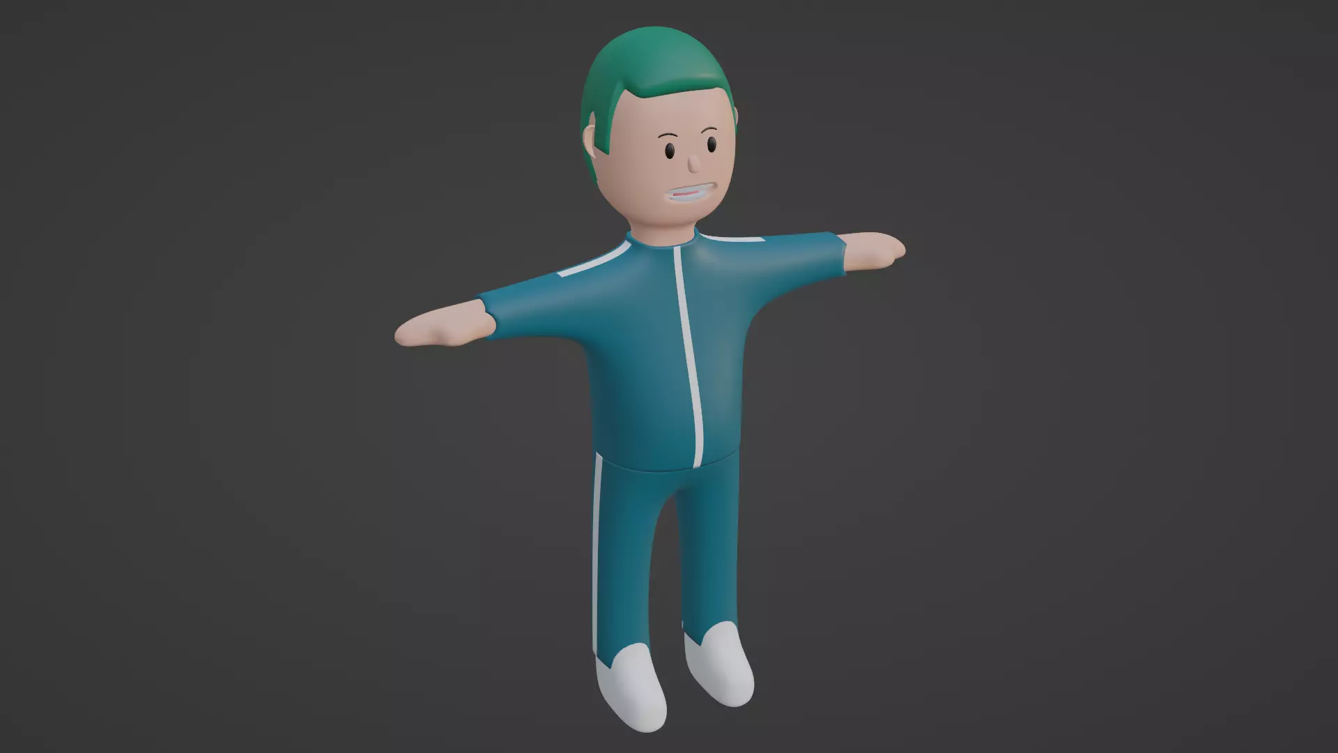 Squid Game Character - Green Low-poly 3D model_0
