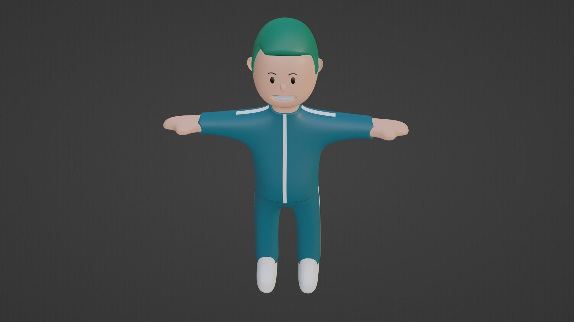 Squid Game Character - Green Low-poly 3D model_5