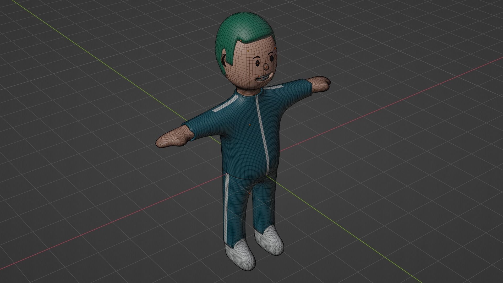 Squid Game Character - Green Low-poly 3D model_7