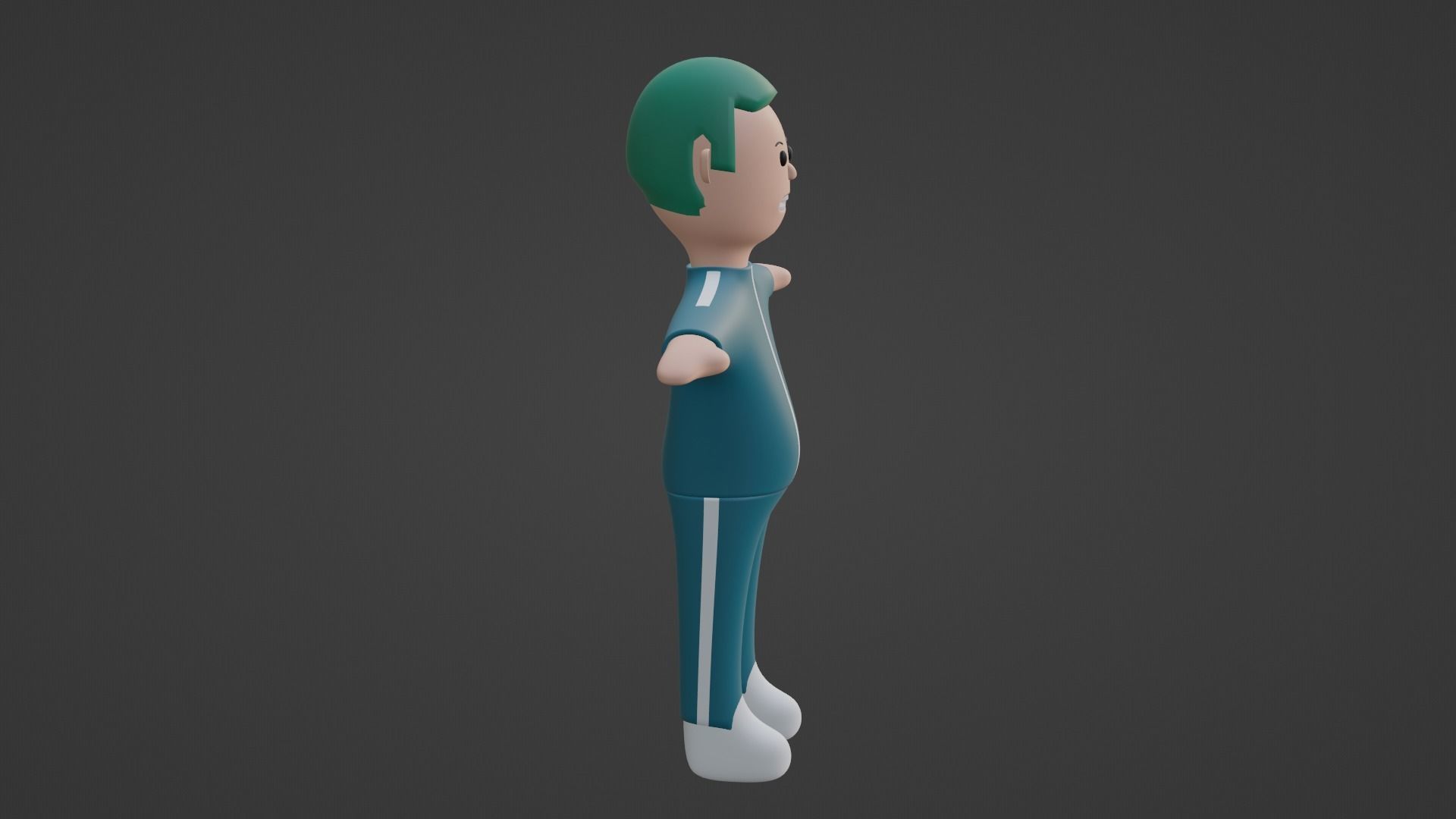 Squid Game Character - Green Low-poly 3D model_4
