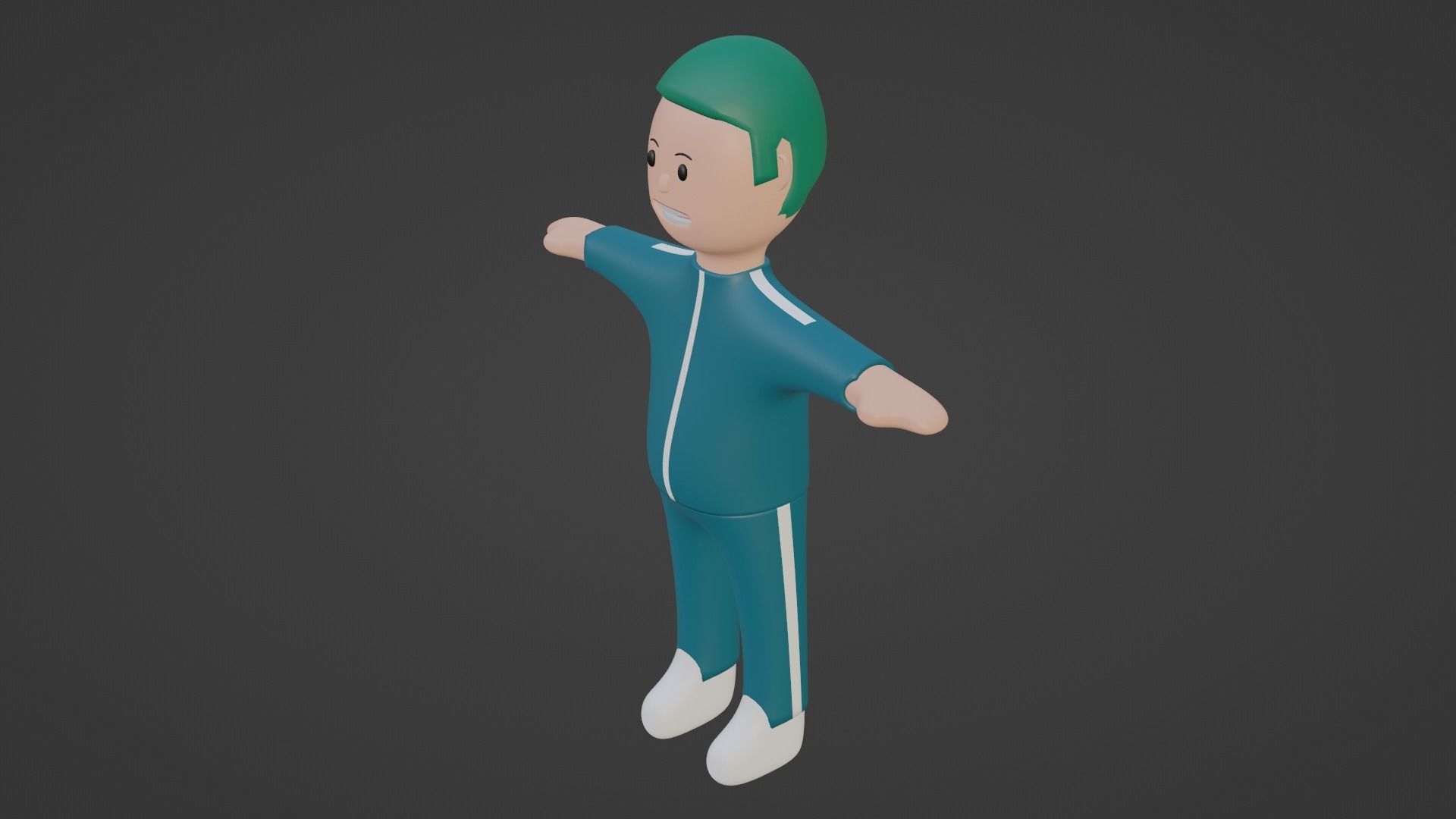 Squid Game Character - Green Low-poly 3D model_2