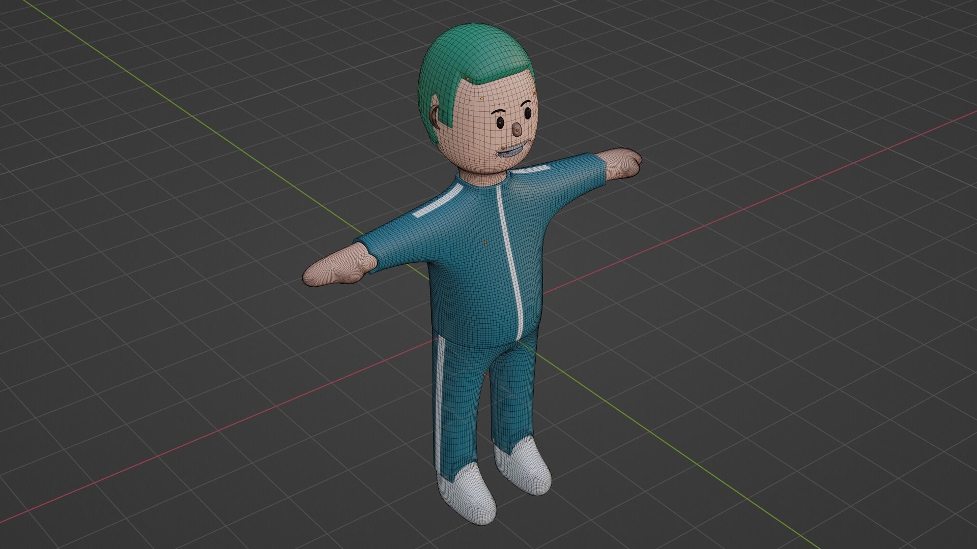 Squid Game Character - Green Low-poly 3D model_6