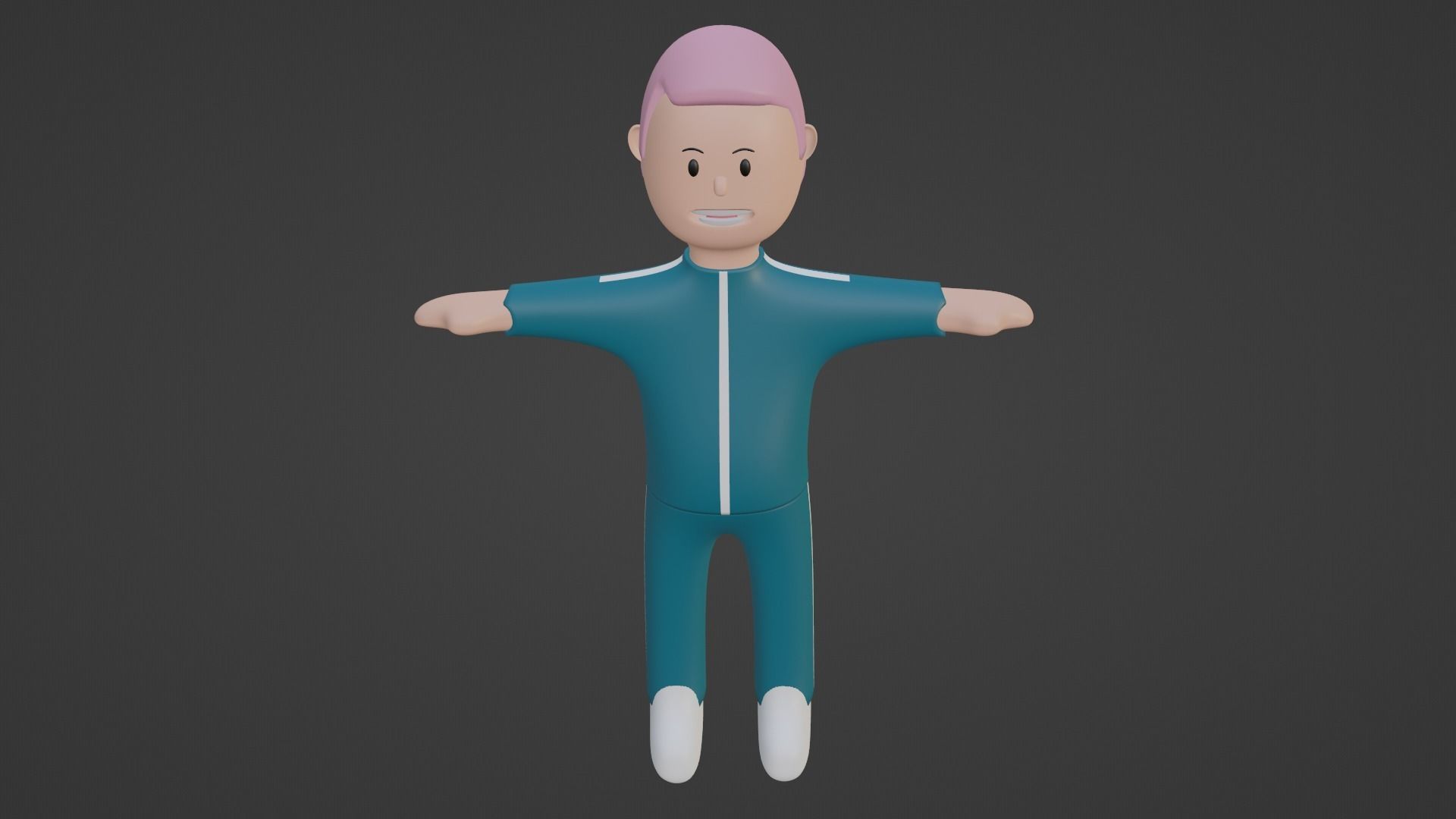 Squid Game Character - Pink Low-poly 3D model_1