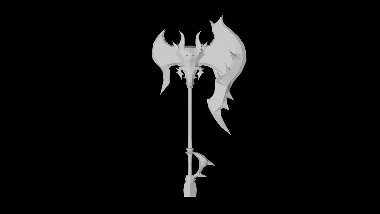 Corrupted Holy Axe Low-poly 3D model_4