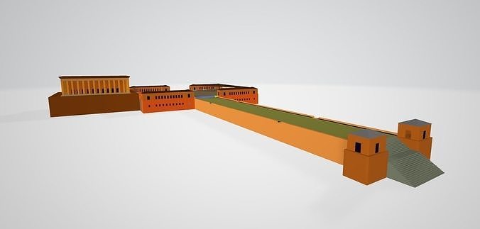 Anitkabir roman wall Low-poly 3D model