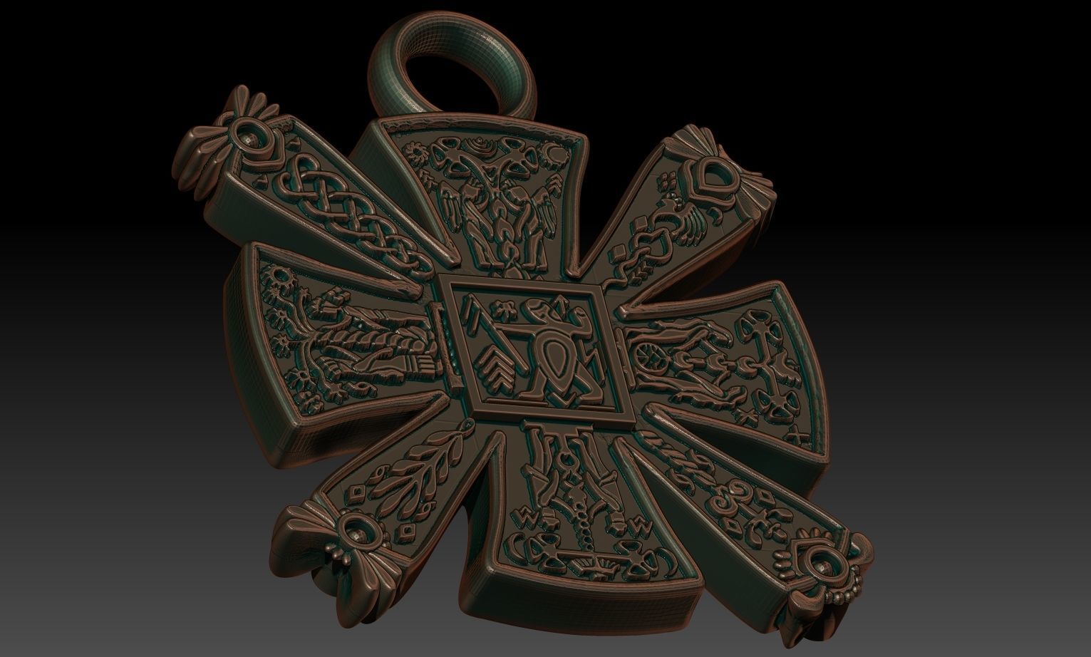 Pagan cross 3D print model_3
