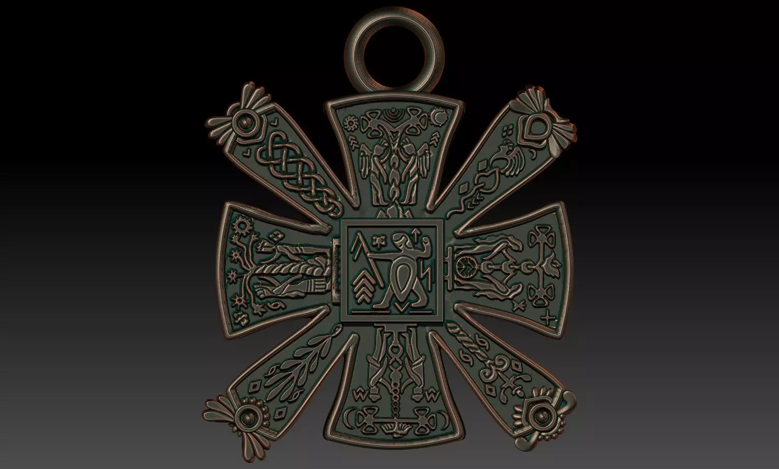 Pagan cross 3D print model_0