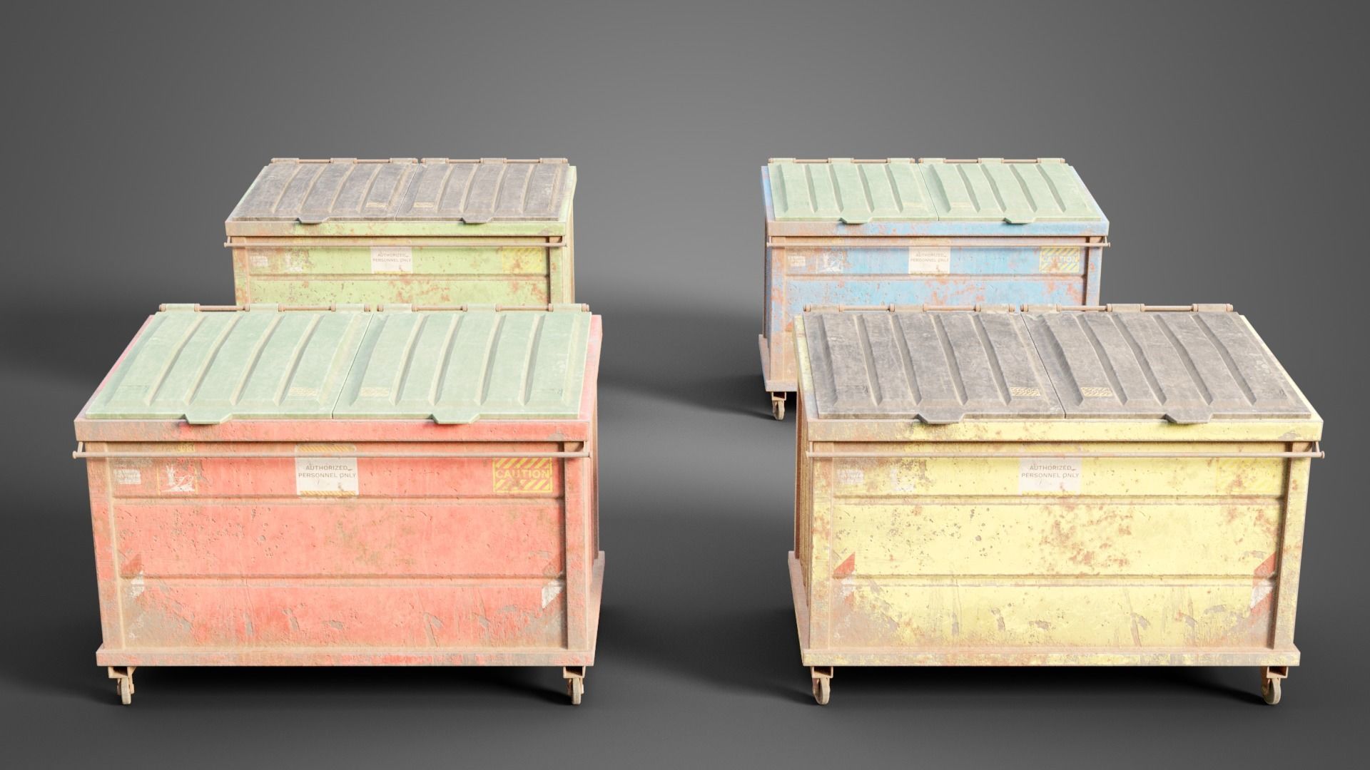 Street prop collection Low-poly 3D model_4