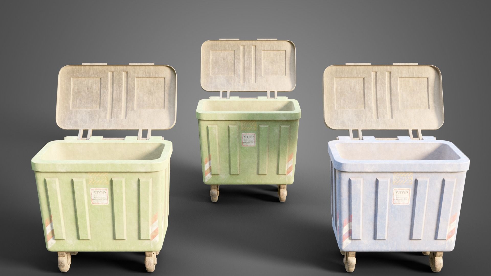 Street prop collection Low-poly 3D model_5