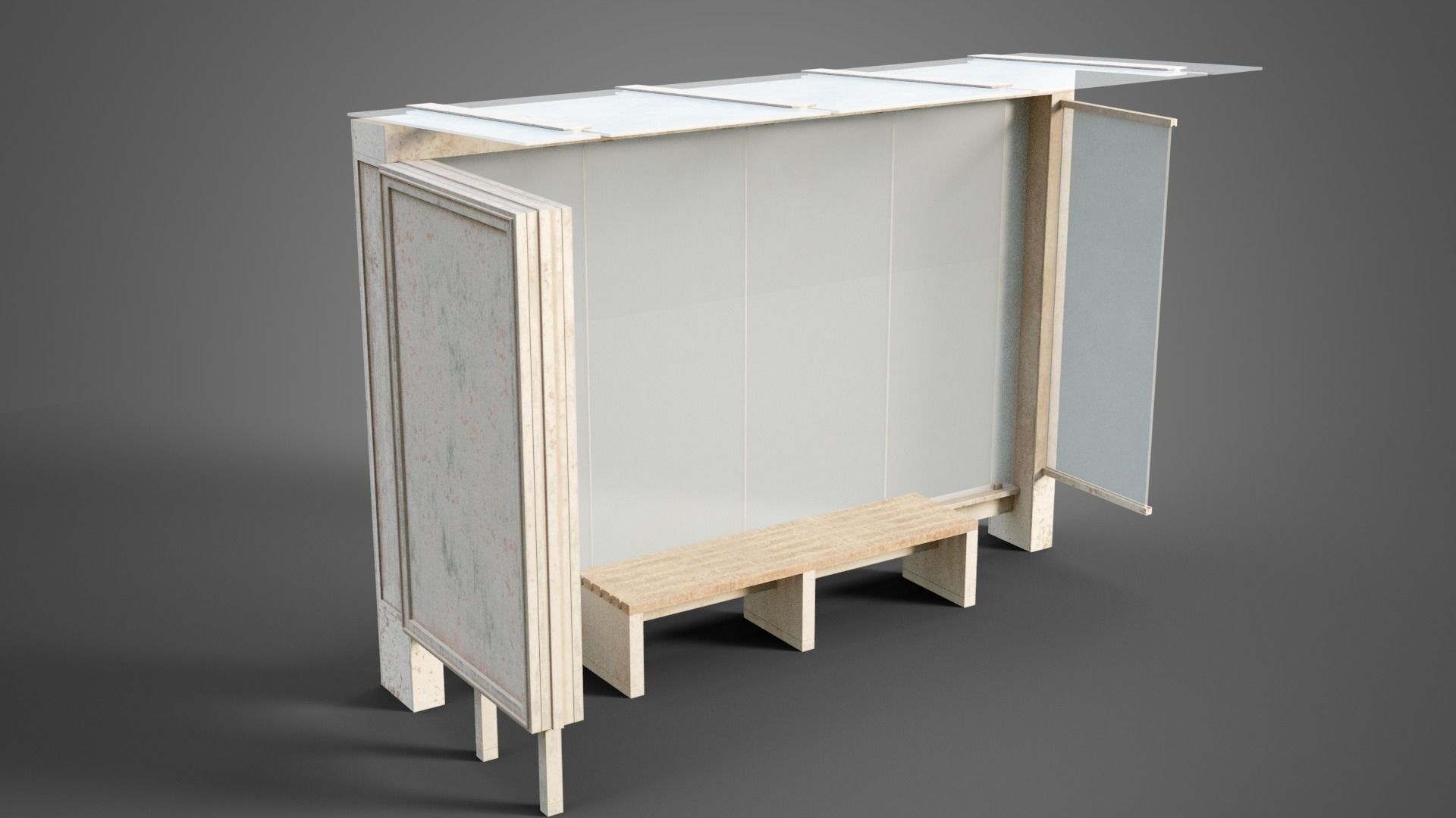 Street prop collection Low-poly 3D model_6