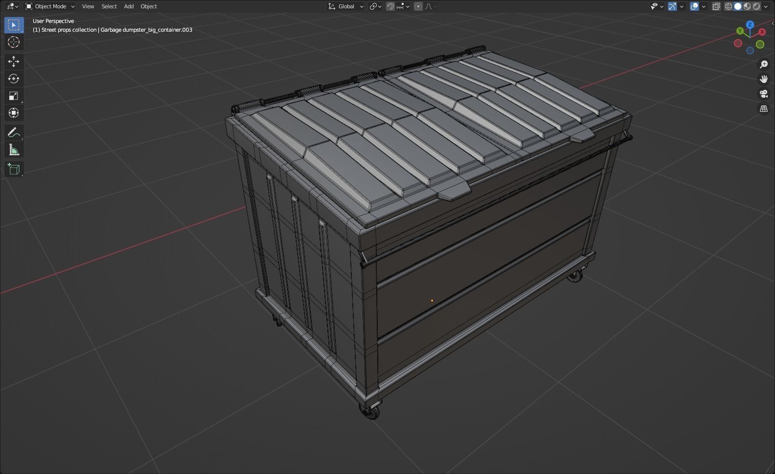 Street prop collection Low-poly 3D model_11