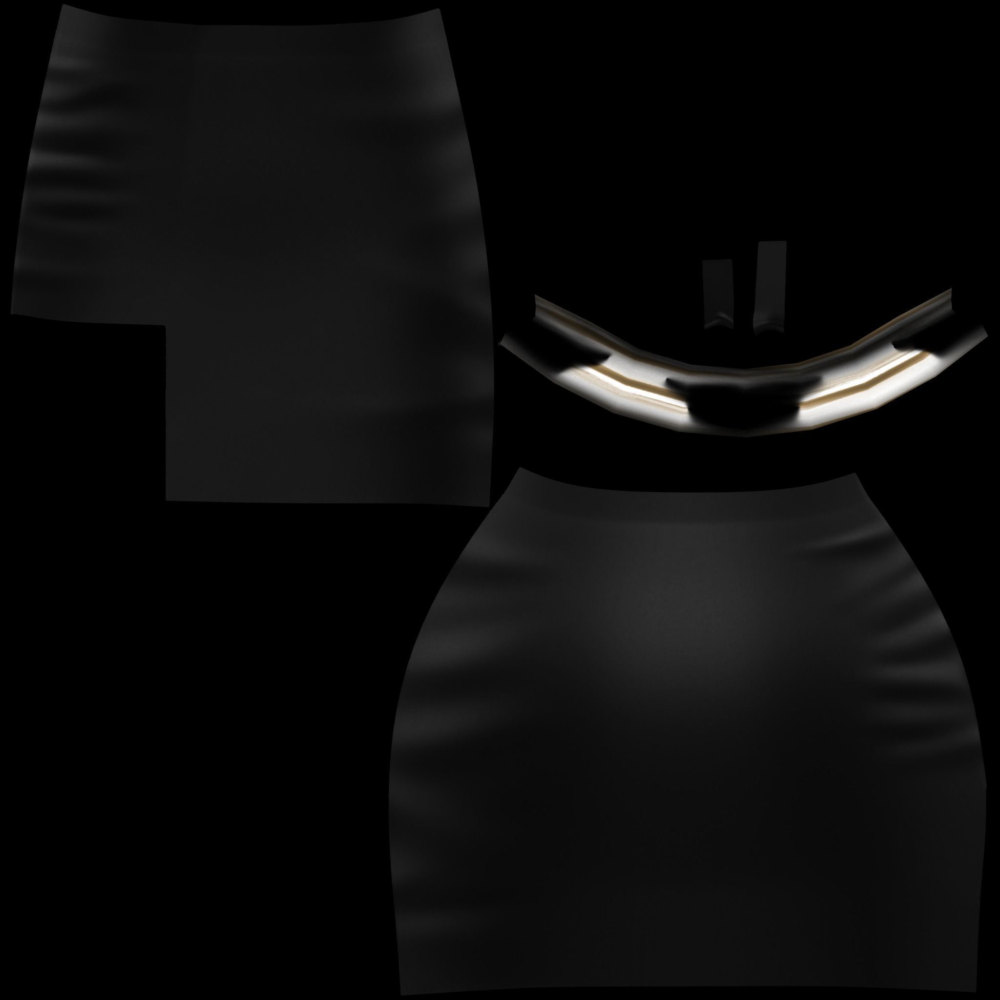 Buckle Tigh Mini Skirt Low-poly 3D model_9