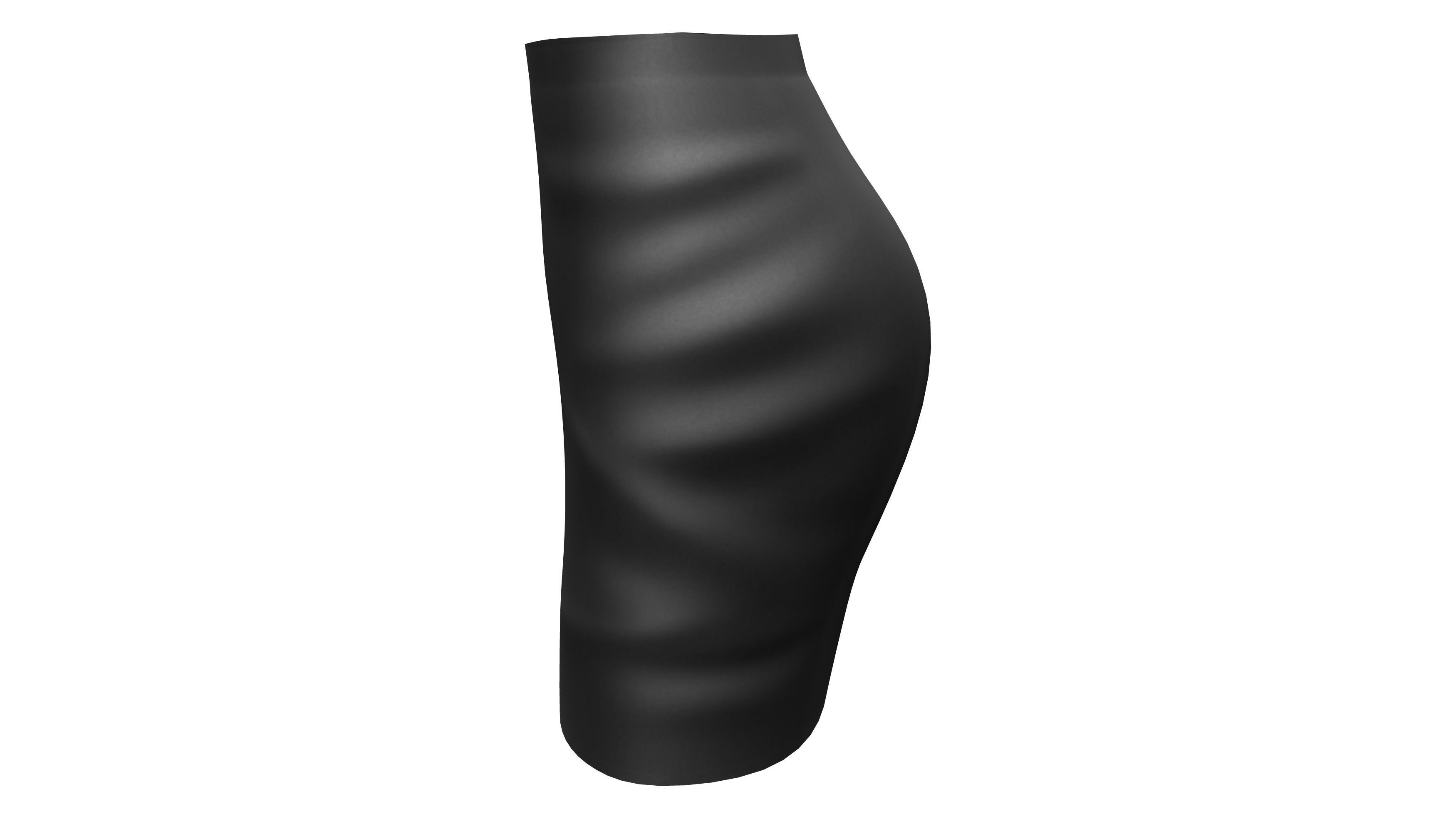 Buckle Tigh Mini Skirt Low-poly 3D model_4