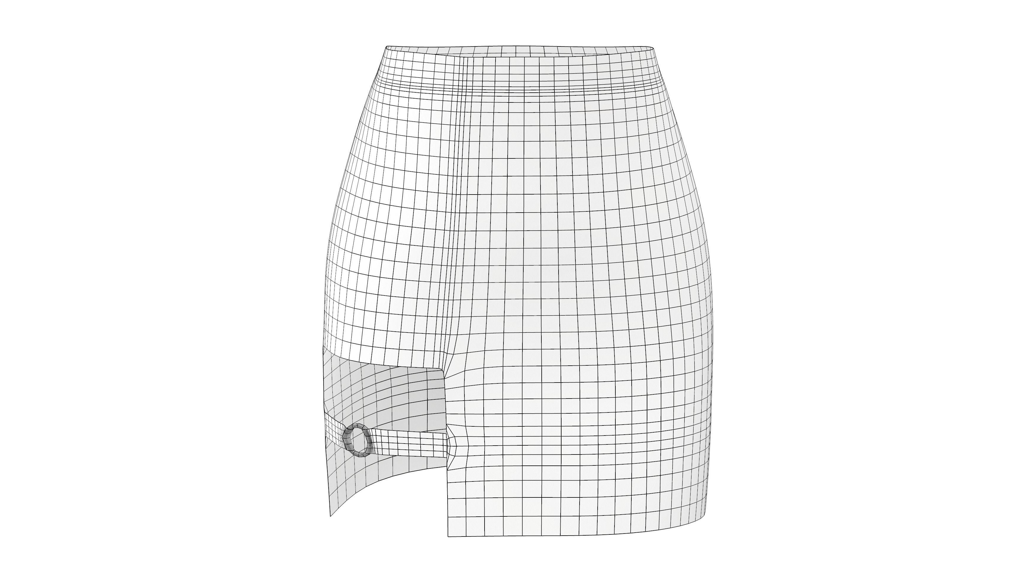 Buckle Tigh Mini Skirt Low-poly 3D model_6