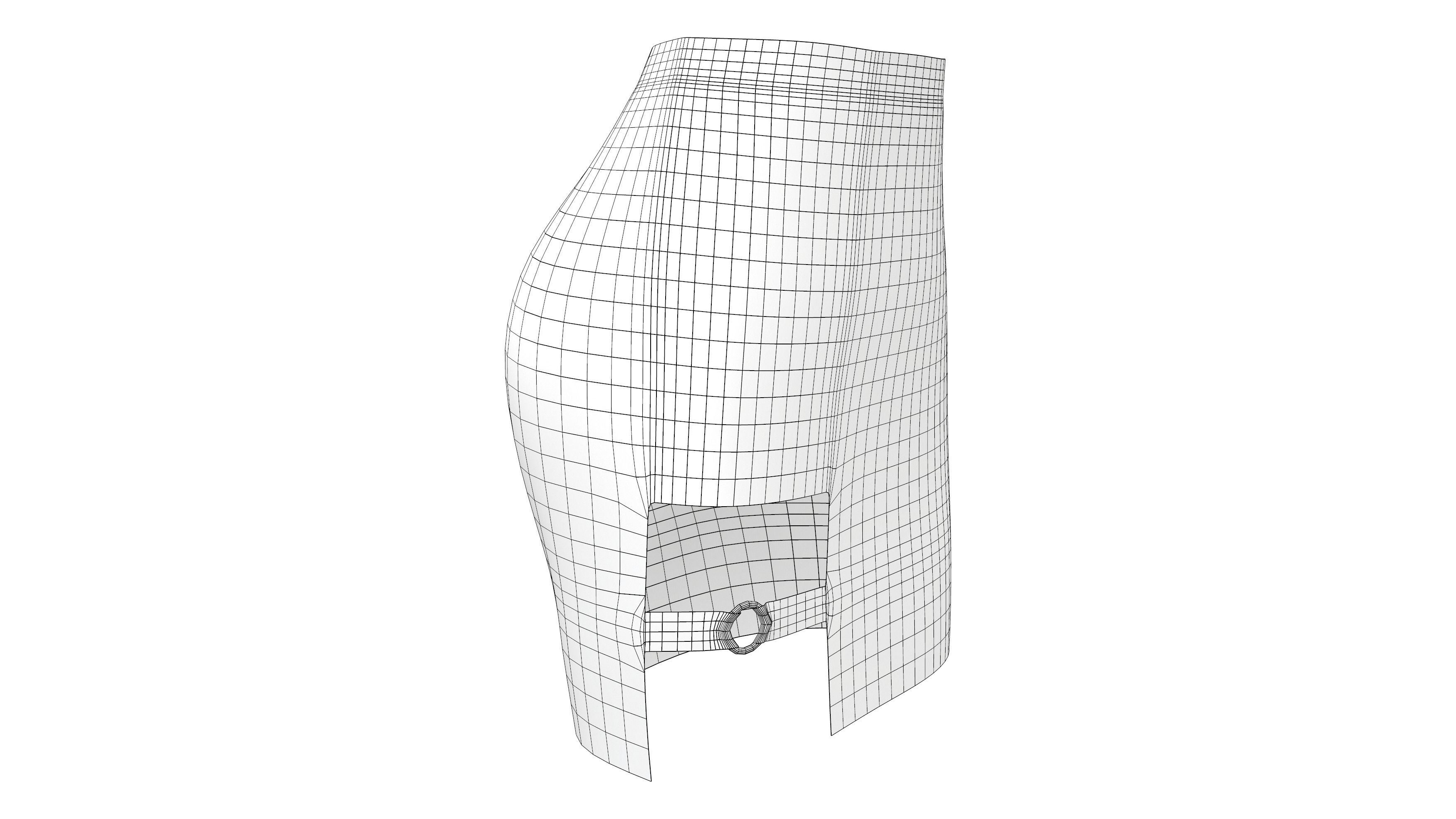 Buckle Tigh Mini Skirt Low-poly 3D model_7
