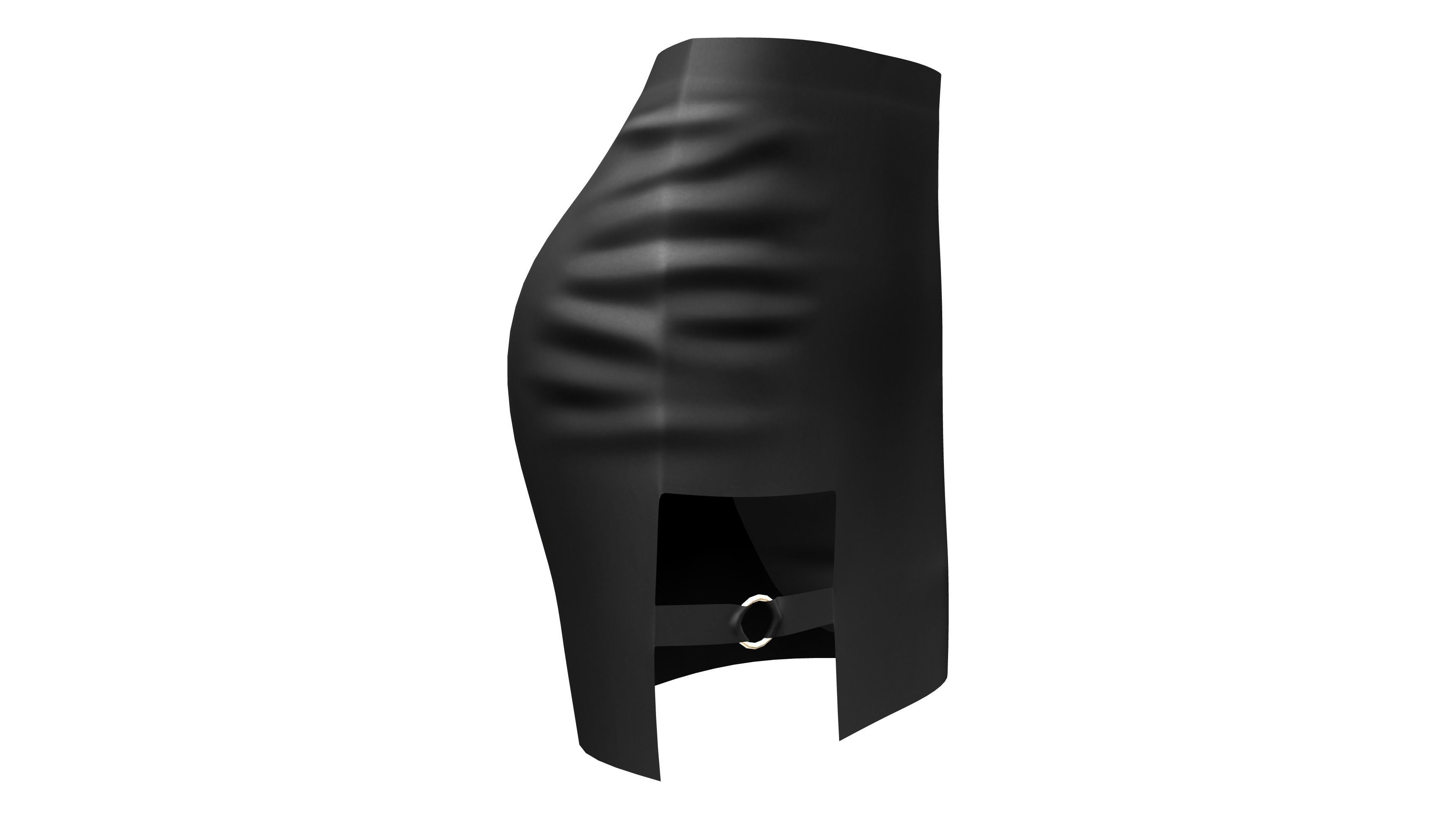 Buckle Tigh Mini Skirt Low-poly 3D model_2