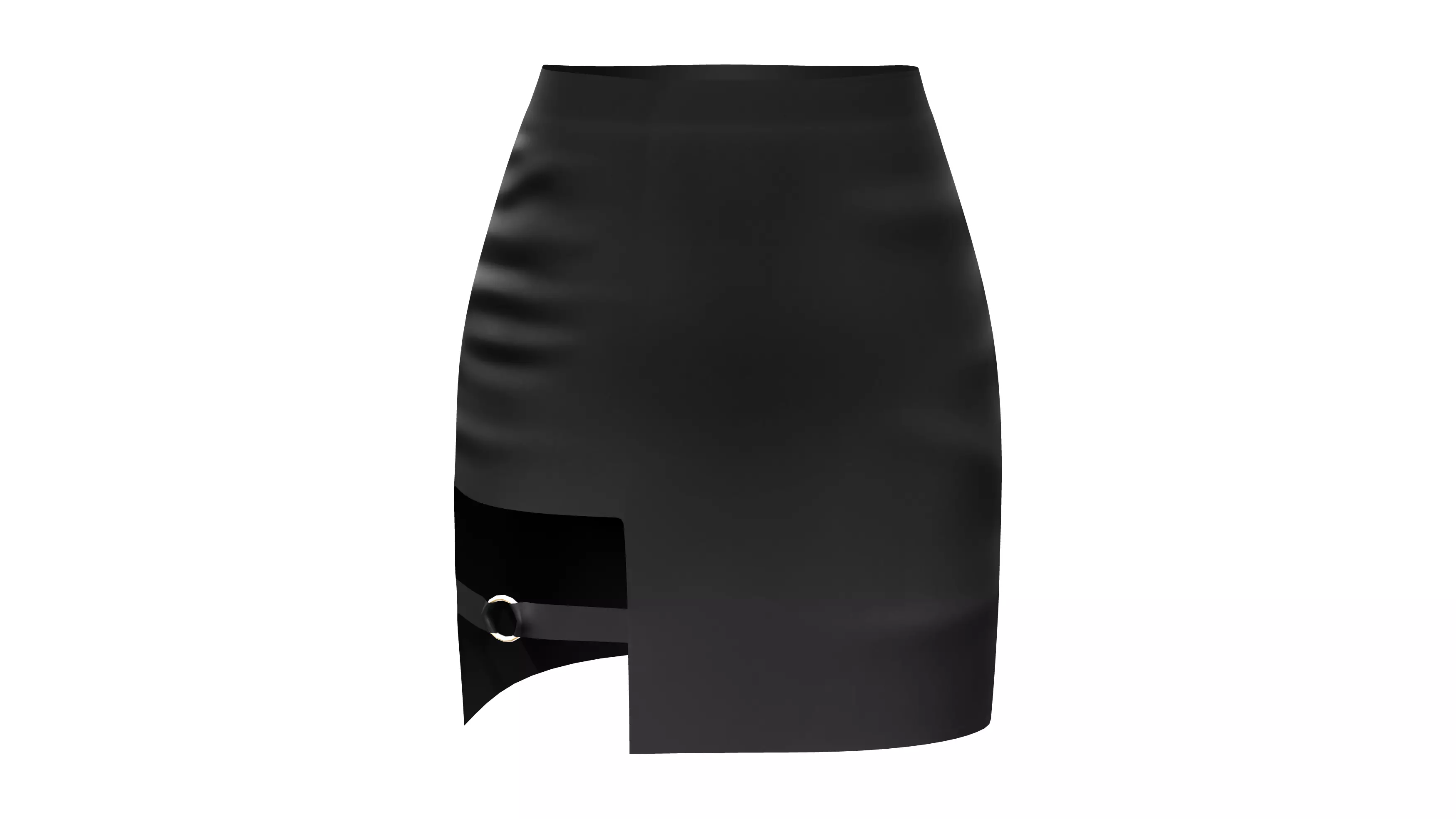 Buckle Tigh Mini Skirt Low-poly 3D model_0