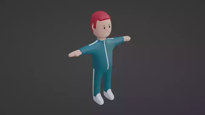 Squid Game Character - Red Low-poly 3D model