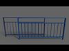 PBR Pedestrian Guard Rail Blue V3 Low-poly 3D model_1