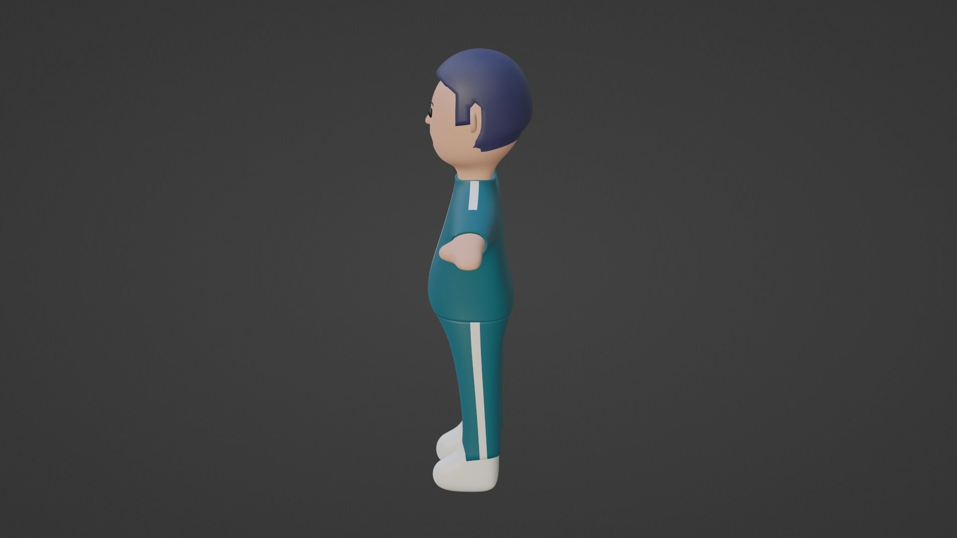 Squid Game Character - DarkBlue Low-poly 3D model_3