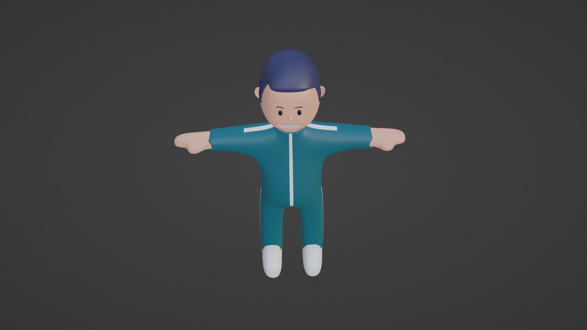 Squid Game Character - DarkBlue Low-poly 3D model_5