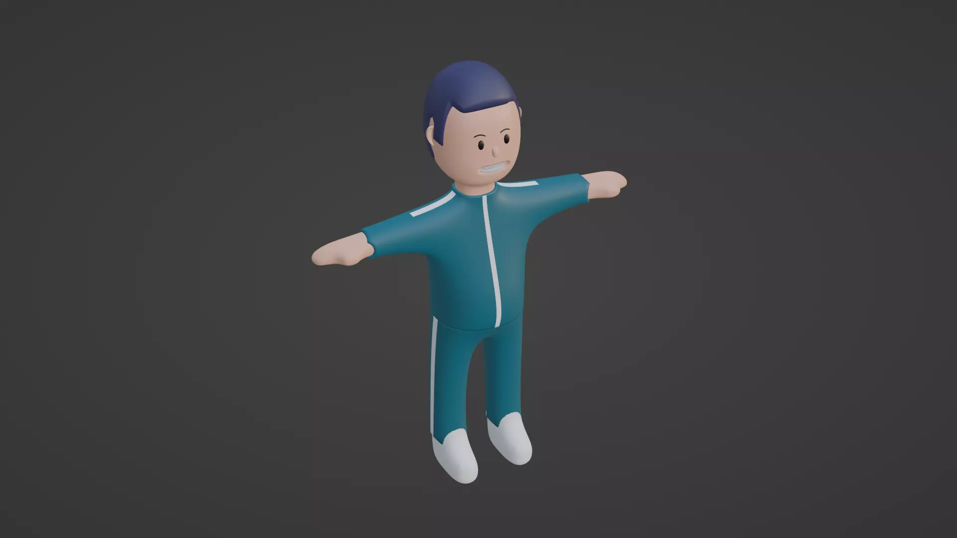 Squid Game Character - DarkBlue Low-poly 3D model_0